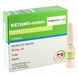 Кетамо-Аверси Раствор для инъекций, 30 мг/ мл №10 амп.