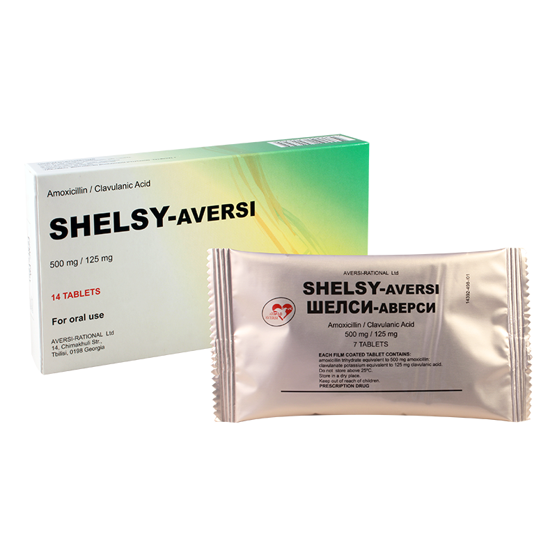 Shelsy-aversi 500 mg/125 mg №14 tab.